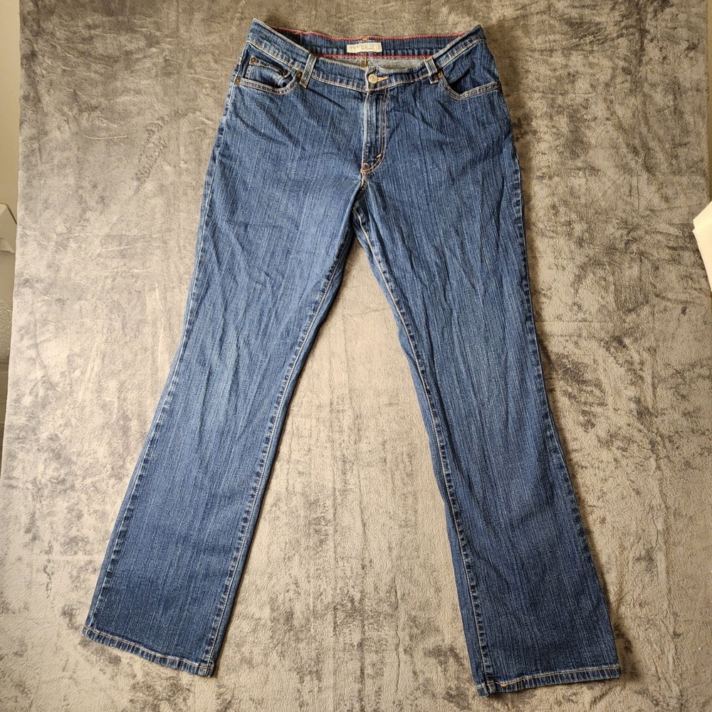 VTG Levis 550 Jeans Womens 14 Long Relaxed Boot Cut Stretch Denim Medium WashY2K
